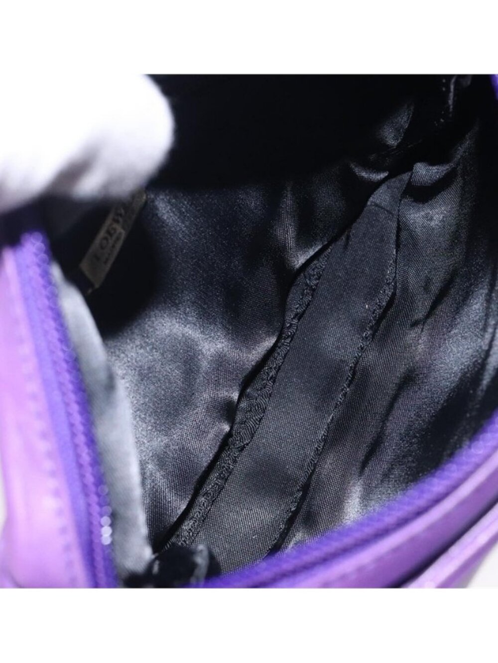 Authentic LOEWE Anagram Shoulder Bag Leather Purple Gold - Picture 15 of 16